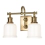 James Allan Elm 2 Light 14" Wide Bathroom Vanity Light Aged Brass