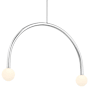 James Allan Meridian 2 Light 34" Wide Abstract Chandelier with Opal Glass Shades Chrome