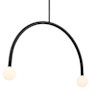 James Allan Meridian 2 Light 34" Wide Abstract Chandelier with Opal Glass Shades Matte Black