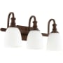 James Allan Armada 3 Light 20-1/4" Wide Bathroom Vanity Light with Satin Opal Shade Oiled Bronze