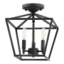 James Allan Terra Luna 3 Light 10" Wide Semi-Flush Ceiling Fixture Noir