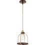 James Allan Cinder Single Light 9-1/2" Wide Mini Pendant Aged Brass / Oiled Bronze