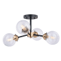 James Allan Louis 4 Light 20" Wide Semi-Flush Ceiling Fixture Oil Rubbed Bronze with Muted Brass