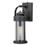 James Allan Andres Single Light 16" Tall Outdoor Wall Sconce with A Glass Shade Rust Iron