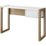James Allan Industrial 46" W Fluted Drawer Writing Desk English Oak / Solid White