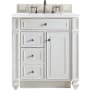 James Martin Vanities Bristol 30" Free Standing Single Basin Hardwood Vanity Set with Arctic Fall Solid Surface Top Bright White