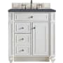James Martin Vanities Bristol 30" Free Standing Single Basin Hardwood Vanity Set with Charcoal Soapstone Quartz Top Bright White