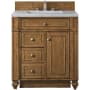 James Martin Vanities Bristol 30" Free Standing Single Basin Hardwood Vanity Set with Eternal Jasmine Pearl Quartz Top Saddle Brown