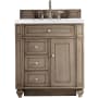 James Martin Vanities Bristol 30" Free Standing Single Basin Hardwood Vanity Set with Arctic Fall Solid Surface Top Whitewashed Walnut