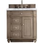 James Martin Vanities Bristol 30" Free Standing Single Basin Hardwood Vanity Set with Carrara Marble Top Whitewashed Walnut
