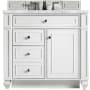 James Martin Vanities Bristol 36" Free Standing Single Basin Hardwood Vanity Set with Carrara Marble Top Bright White