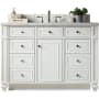 James Martin Vanities Bristol 48" Free Standing Single Basin Hardwood Vanity Set with Carrara Marble Top Bright White