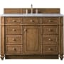James Martin Vanities Bristol 48" Free Standing Single Basin Hardwood Vanity Set with Carrara Marble Top Saddle Brown