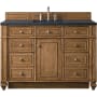 James Martin Vanities Bristol 48" Free Standing Single Basin Hardwood Vanity Set with Charcoal Soapstone Quartz Top Saddle Brown