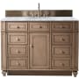 James Martin Vanities Bristol 48" Free Standing Single Basin Hardwood Vanity Set with Carrara Marble Top Whitewashed Walnut