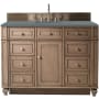 James Martin Vanities Bristol 48" Free Standing Single Basin Vanity Set with 3 cm Cala Blue Quartz Vanity Top and Rectangular Sink Whitewashed Walnut