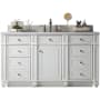 James Martin Vanities Bristol 60" Free Standing Single Basin Hardwood Vanity Set with Carrara Marble Top Bright White