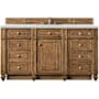 James Martin Vanities Bristol 60" Free Standing Single Basin Hardwood Vanity Set with Ethereal Noctis Stone Composite Top and Rectangular Sink Saddle Brown