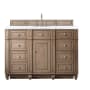 James Martin Vanities Bristol 60" Free Standing Single Basin Hardwood Vanity Set with Arctic Fall Solid Surface Top Whitewashed Walnut