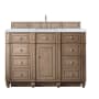 James Martin Vanities Bristol 60" Free Standing Single Basin Hardwood Vanity Set with Carrara Marble Top Whitewashed Walnut