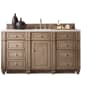 James Martin Vanities Bristol 60" Free Standing Single Basin Hardwood Vanity Set with Eternal Jasmine Pearl Quartz Top Whitewashed Walnut