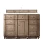 James Martin Vanities Bristol 60" Free Standing Single Basin Hardwood Vanity Set with 1-3/16" Eternal Marfil Quartz Top Whitewashed Walnut