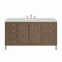 James Martin Vanities Chicago 60" Single Basin Wood Vanity Set with 3cm Lime Delight Silestone Quartz Vanity Top and Rectangular Sink Whitewashed Walnut