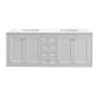 James Martin Vanities Chicago 72" Free Standing Double Basin Vanity Set with Wood Cabinet and 3cm Quartz Vanity Top Glossy White / Brushed Nickel