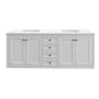 James Martin Vanities Chicago 72" Free Standing Double Basin Vanity Set with Wood Cabinet and 3cm Quartz Vanity Top Glossy White / Matte Black
