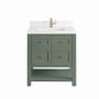 James Martin Vanities Breckenridge 30" Free Standing Single Basin Poplar Wood Vanity Set with Quartz Top and Rectangular Sink Smokey Celadon