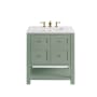 James Martin Vanities Breckenridge 30" Free Standing Single Basin Poplar Wood Vanity Set with Quartz Top and Rectangular Sink Smokey Celadon