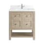 James Martin Vanities Breckenridge 30" Free Standing Single Basin Poplar Wood Vanity Set with Quartz Top and Rectangular Sink Whitewashed Oak