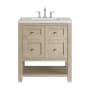 James Martin Vanities Breckenridge 30" Free Standing Single Basin Poplar Wood Vanity Set with Quartz Top and Rectangular Sink Whitewashed Oak