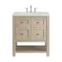James Martin Vanities Breckenridge 30" Free Standing Single Basin Poplar Wood Vanity Set with Quartz Top and Rectangular Sink Whitewashed Oak