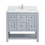 James Martin Vanities Breckenridge 36" Free Standing Single Basin Poplar Wood Vanity Set with Quartz Top and Rectangular Sink Serenity Blue