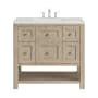 James Martin Vanities Breckenridge 36" Free Standing Single Basin Poplar Wood Vanity Set with Quartz Top and Rectangular Sink Whitewashed Oak