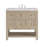 James Martin Vanities Breckenridge 36" Free Standing Single Basin Poplar Wood Vanity Set with Quartz Top and Rectangular Sink Whitewashed Oak