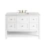 James Martin Vanities Breckenridge 48" Free Standing Single Basin Poplar Wood Vanity Set with Quartz Top and Rectangular Sink Bright White