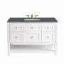 James Martin Vanities Breckenridge 48" Free Standing Single Basin Poplar Wood Vanity Set with Quartz Top and Rectangular Sink Bright White