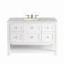 James Martin Vanities Breckenridge 48" Free Standing Single Basin Poplar Wood Vanity Set with Quartz Top and Rectangular Sink Bright White