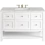 James Martin Vanities Breckenridge 48" Free Standing Single Basin Hardwood Vanity Set with Victorian Silver Stone Composite Top, Rectangular SinkFreePower Wireless Charger Bright White