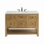 James Martin Vanities Breckenridge 48" Free Standing Single Basin Poplar Wood Vanity Set with Quartz Top and Rectangular Sink Light Natural Oak
