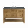 James Martin Vanities Breckenridge 48" Free Standing Single Basin Poplar Wood Vanity Set with Quartz Top and Rectangular Sink Light Natural Oak