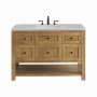 James Martin Vanities Breckenridge 48" Free Standing Single Basin Poplar Wood Vanity Set with Quartz Top and Rectangular Sink Light Natural Oak