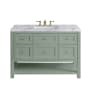 James Martin Vanities Breckenridge 48" Free Standing Single Basin Poplar Wood Vanity Set with Marble Top and Rectangular Sink Smokey Celadon