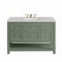 James Martin Vanities Breckenridge 48" Free Standing Single Basin Poplar Wood Vanity Set with Quartz Top and Rectangular Sink Smokey Celadon