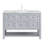 James Martin Vanities Breckenridge 48" Free Standing Single Basin Poplar Wood Vanity Set with Marble Top and Rectangular Sink Serenity Blue