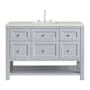 James Martin Vanities Breckenridge 48" Free Standing Single Basin Poplar Wood Vanity Set with Quartz Top and Rectangular Sink Serenity Blue