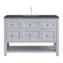 James Martin Vanities Breckenridge 48" Free Standing Single Basin Poplar Wood Vanity Set with Quartz Top and Rectangular Sink Serenity Blue