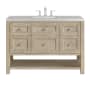 James Martin Vanities Breckenridge 48" Free Standing Single Basin Poplar Wood Vanity Set with Quartz Top and Rectangular Sink Whitewashed Oak